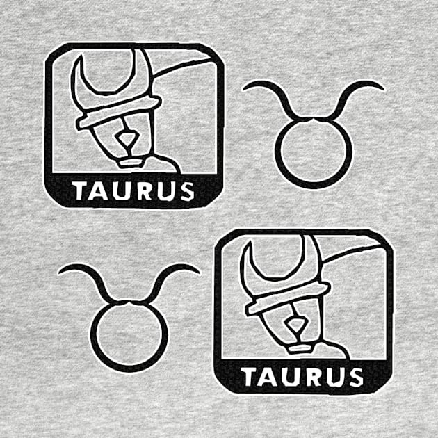 Taurus Birth Sign - Black by BurritoKitty